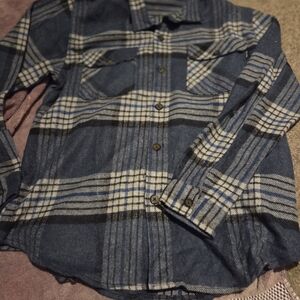 Men's Blue Plaid Casual Button Down Shirt